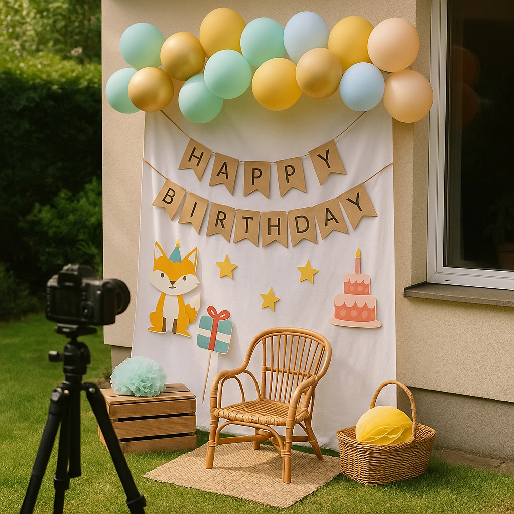 Fotokoutek na oslavu doma: jednoduché nápady na krásné fotky