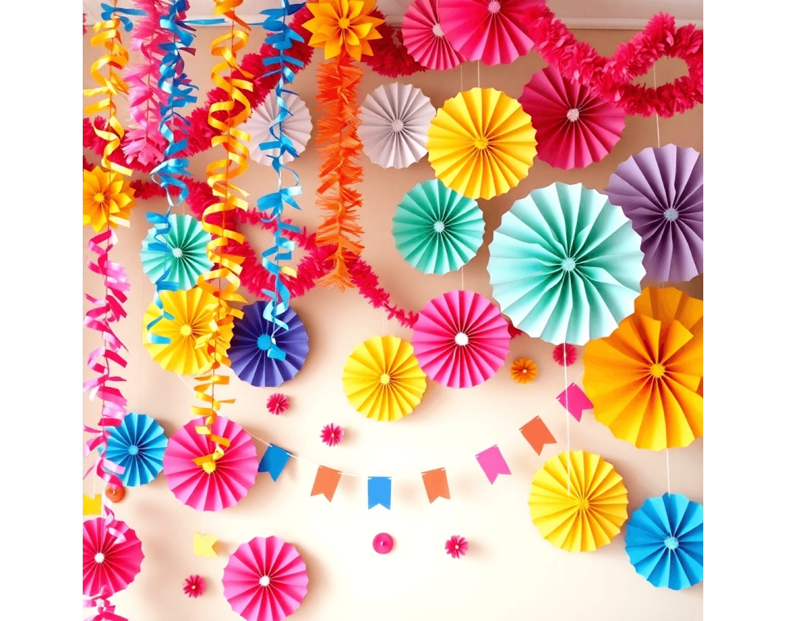 Inspirációk faldekorációhoz: girlandok, rozetták és függő díszek