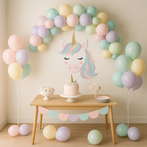 Petrecere cu unicorni pentru fete acasă: decor pastel pas cu pas