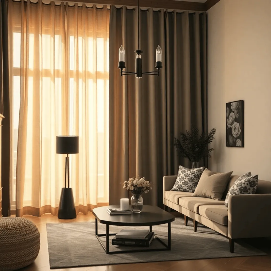 Výběr správné látky a barvy záclon a závěsů