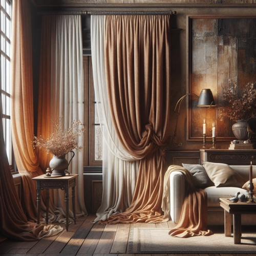 Závěsy jako dekorativní prvek v rustikálních interiérech