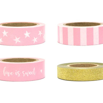 Benzi decorative mix roz 4 buc.