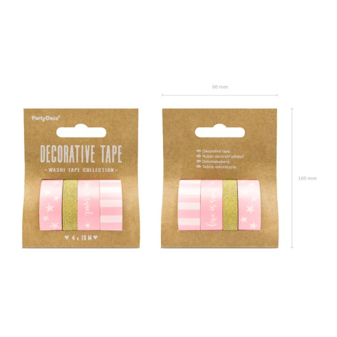 Benzi decorative mix roz 4 buc.