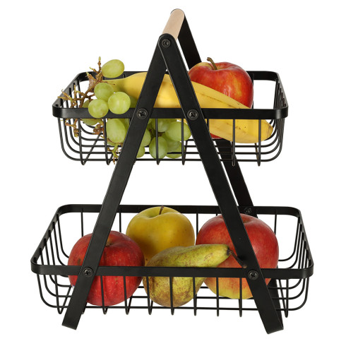 Dvojposchodový kôš na ovocie kovový