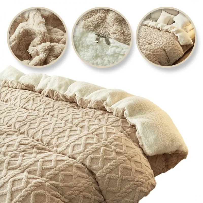 Obojstranná plyšová deka/ prehoz na posteľ 180x220 cm - hnedá