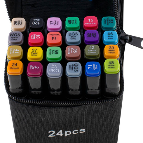  Sada obojstranných fixiek 24 ks