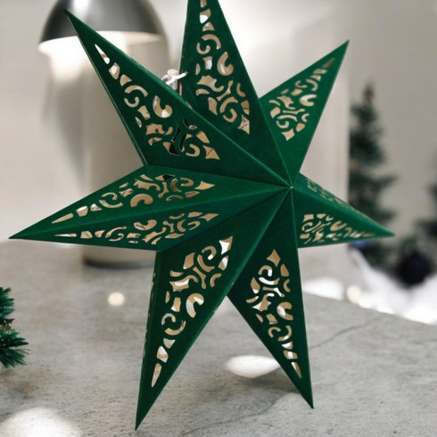Veľká vianočná hviezda - zelená, 45 cm