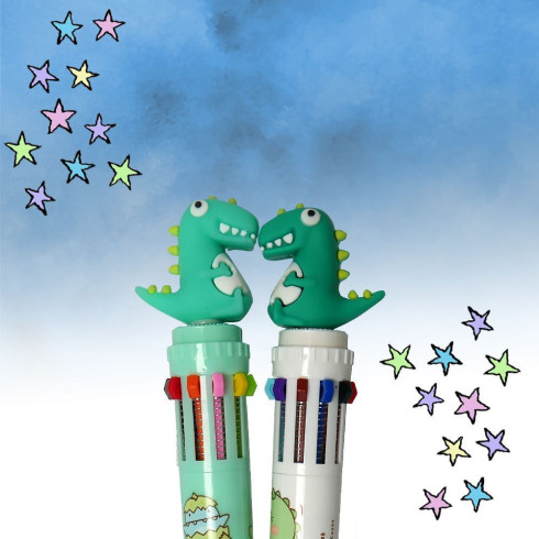 Vícebarevné pero - dinosaurus