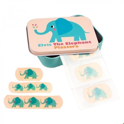 Detské náplaste v plechovej krabičke so slonom