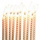 Tortové sviečky biele s bodkami - 10 ks