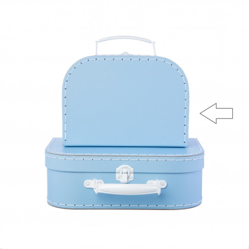 Kartonový kufřík pastelově modrý - menší