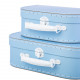 Kartónový kufrík pastelovo modrý - menší