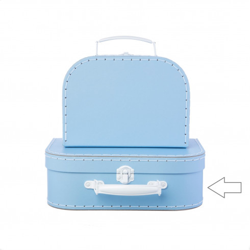 Kartonový kufřík pastelově modrý - větší