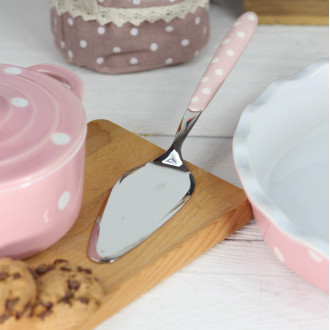 Nerezová lopatka na tortu 26 cm ružová
