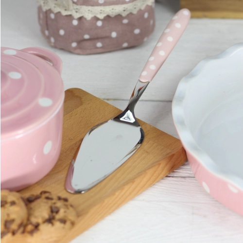 Nerezová lopatka na dort 26 cm růžová