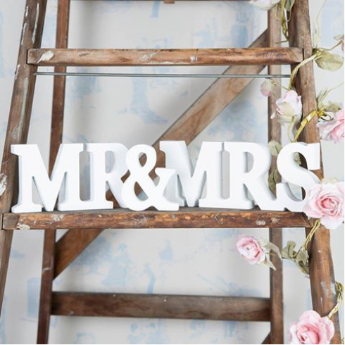 Drevený nápis MR & MRS