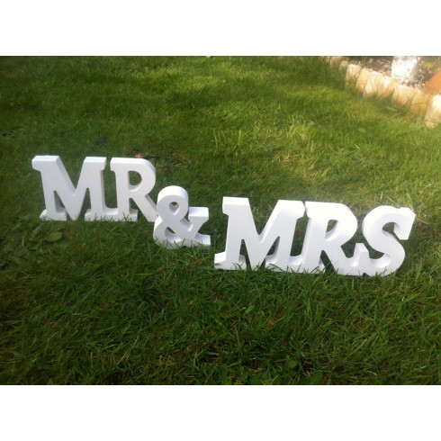 Drevený nápis MR & MRS