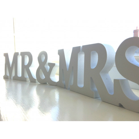 Drevený nápis MR & MRS