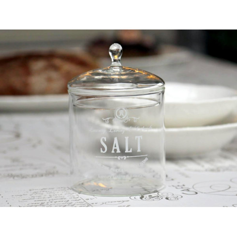 Sklenená dóza s vrchnákom Salt 600 ml