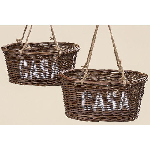 Prútený košík "Casa" na zavesenie - veľký