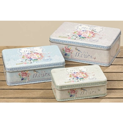 Kovový box "Fleurs" - stredný