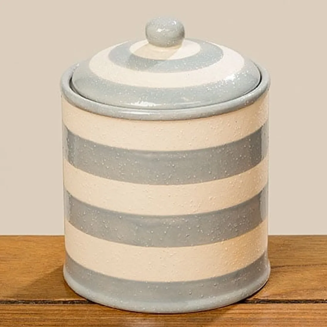 Keramická dóza s pruhmi a vekom 750 ml