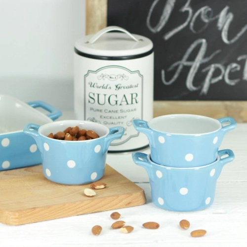 Keramická zapékací miska s ušima 9 cm světle modrá