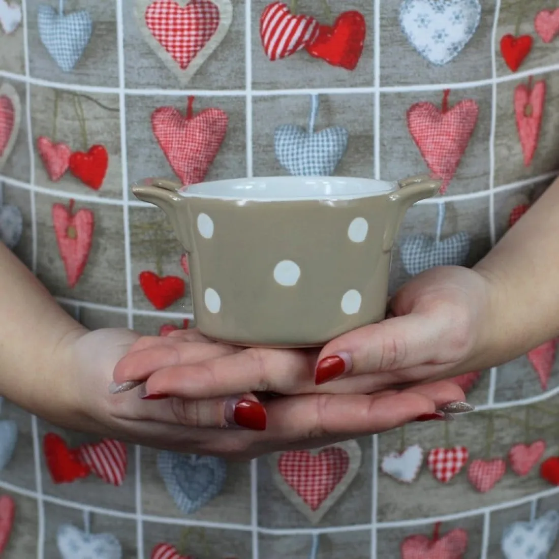 Keramická zapekacia miska s ušami 9 cm hnedá