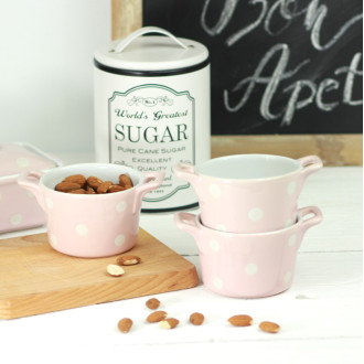 Keramická zapekacia miska s ušami 9 cm ružová