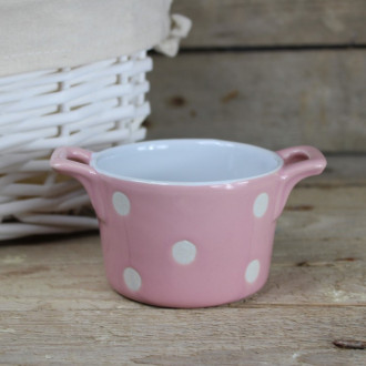 Keramická zapekacia miska s ušami 9 cm ružová