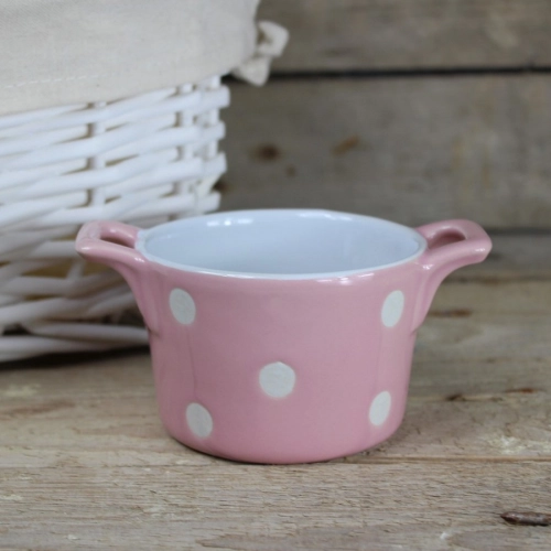 Keramická zapekacia miska s ušami 9 cm ružová