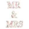 Drevený nápis MR & MRS s ružami