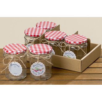 Sklenená dóza na zaváraninu s visačkou - 400 ml