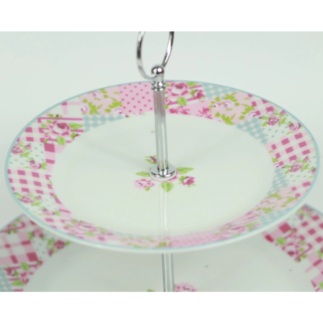 Porcelánový etažér Patchwork 24 cm - 2 poschodia