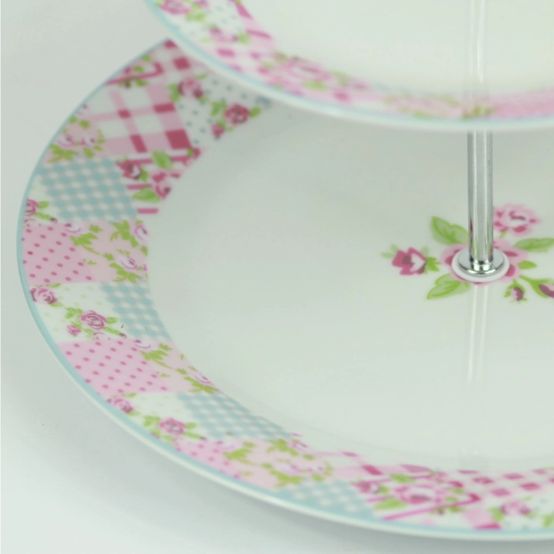 Porcelánový etažér Patchwork 24 cm - 2 poschodia