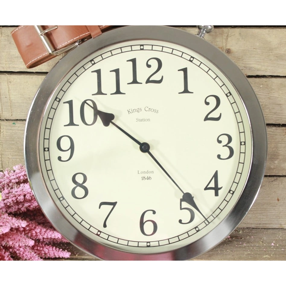 Kovové nástenné hodiny s remienkom 30 cm