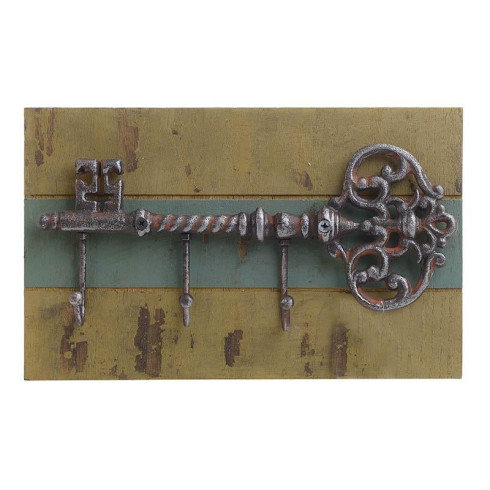 Nástenný vešiak na kľúče 30 cm - hnedý