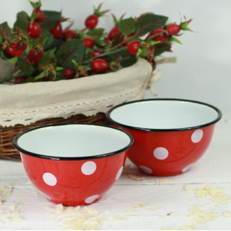 Plechová miska 600 ml - červená