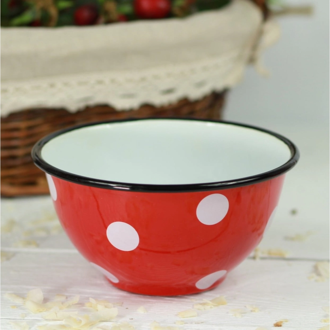 Plechová miska 600 ml - červená