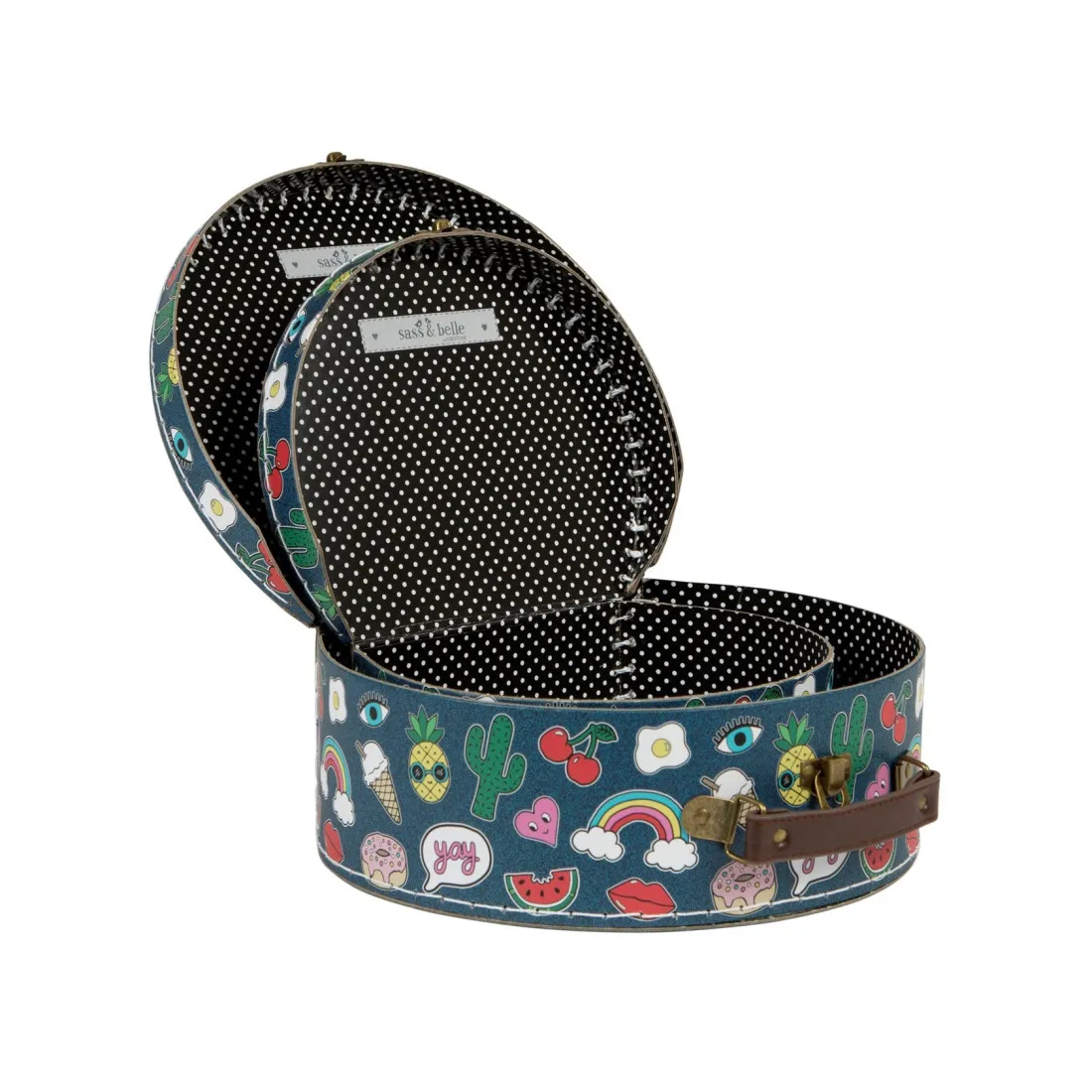 Kartónový kufrík s motívom nálepiek - väčší