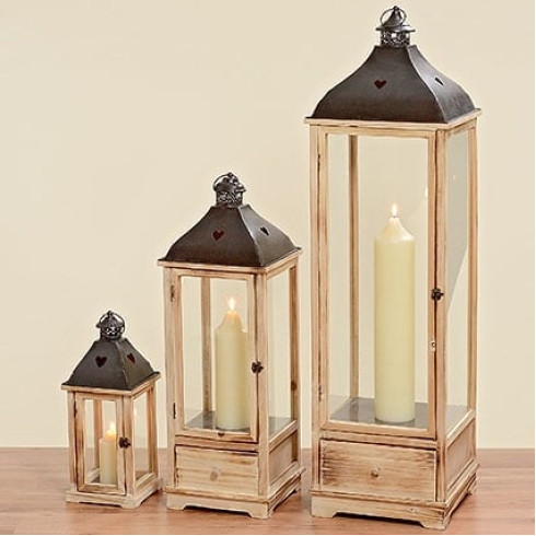 Drevená lucerna Dara 124 cm - najväčší LEN OSOBNÝ ODBER