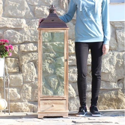 Drevená lucerna Dara 124 cm - najväčší LEN OSOBNÝ ODBER