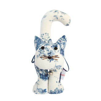 Textilná zarážka do okna Mačička Lea 26 cm - modrá