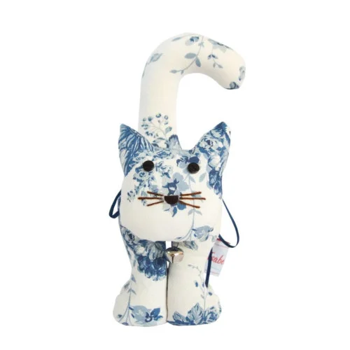 Textilná zarážka do okna Mačička Lea 26 cm - modrá