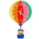 Dětské dřevěné nástěnné hodiny - Balón 40 cm