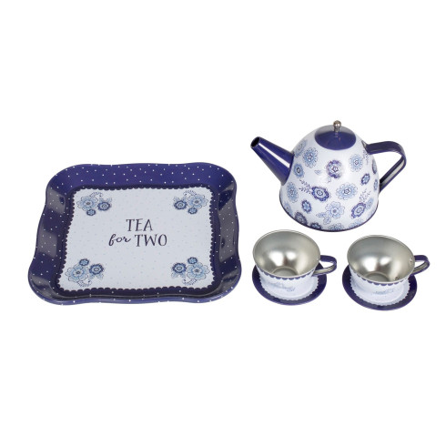 Dětský čajový set v kufříku - modrý