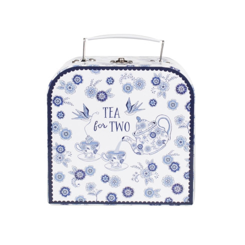 Dětský čajový set v kufříku - modrý