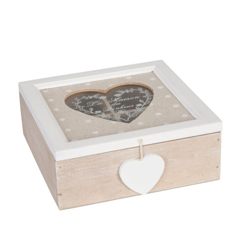 Dřevěný box na čaj La Maison - 4 přihrádky