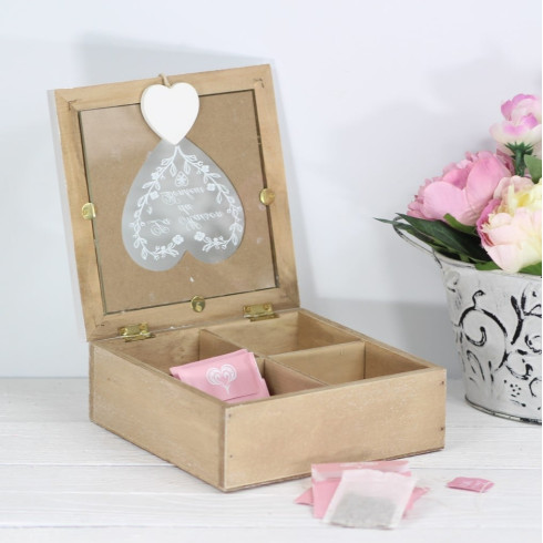 Dřevěný box na čaj La Maison - 4 přihrádky