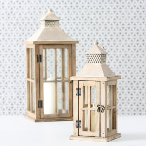 Dřevěná lucerna Firola 50 cm - větší